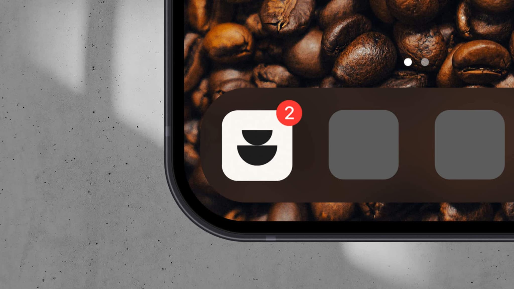 Good Cup app icon with a notification badge on a phone home screen