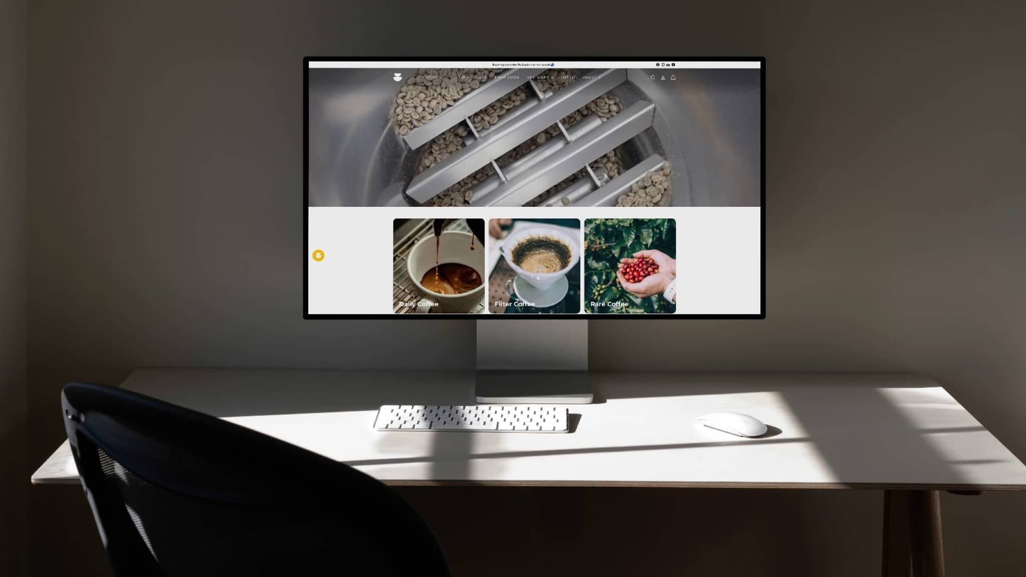 Good Cup website shown on a desktop monitor